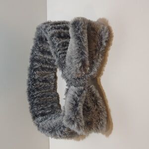 Headband Bunny Hair Wrap Fuzzy Wild Rabbit Heather Gray